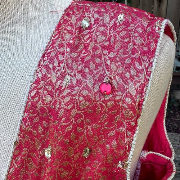 Kurti Top Style Red Dress Tunic Kurta Women's See Measurements Handmade Altered - Picture 10 of 14